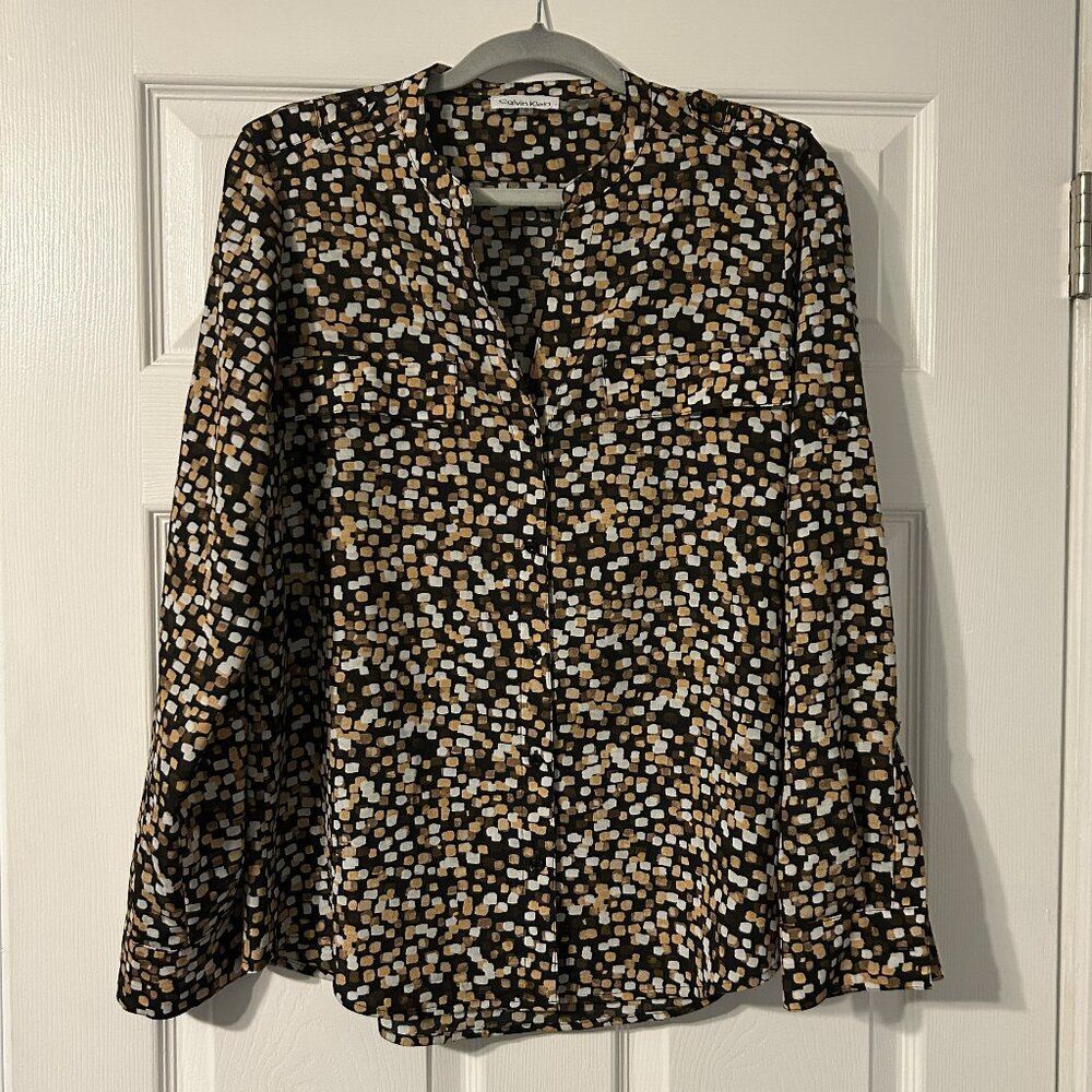 Women's, Calvin Klein, Button Up Blouse, Size Medium
